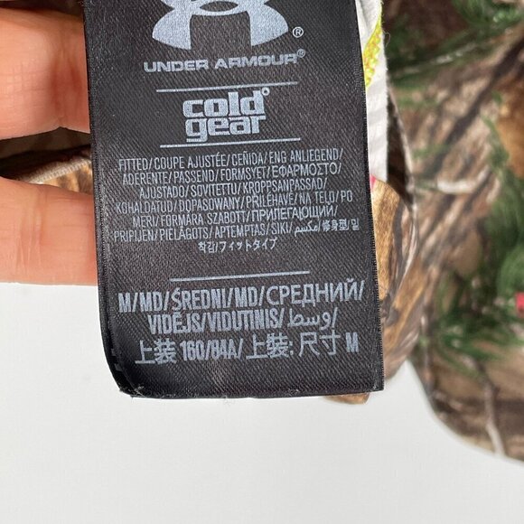 Under Armour Cold Gear Realtree Camo Scrunch Neck Long Sleeve Pullover Top M - Picture 7 of 10